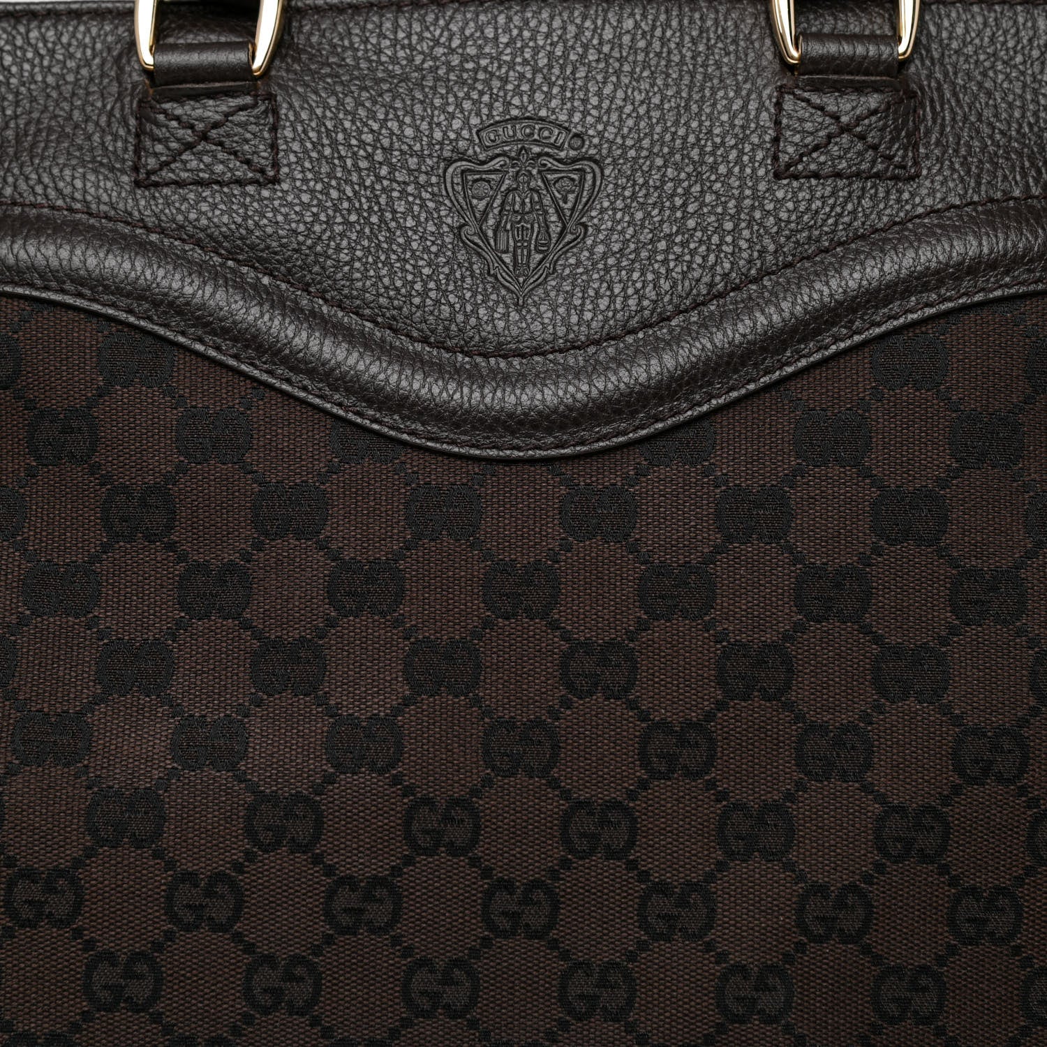 Gucci Monogram Crest Tote Brown 8 of 11