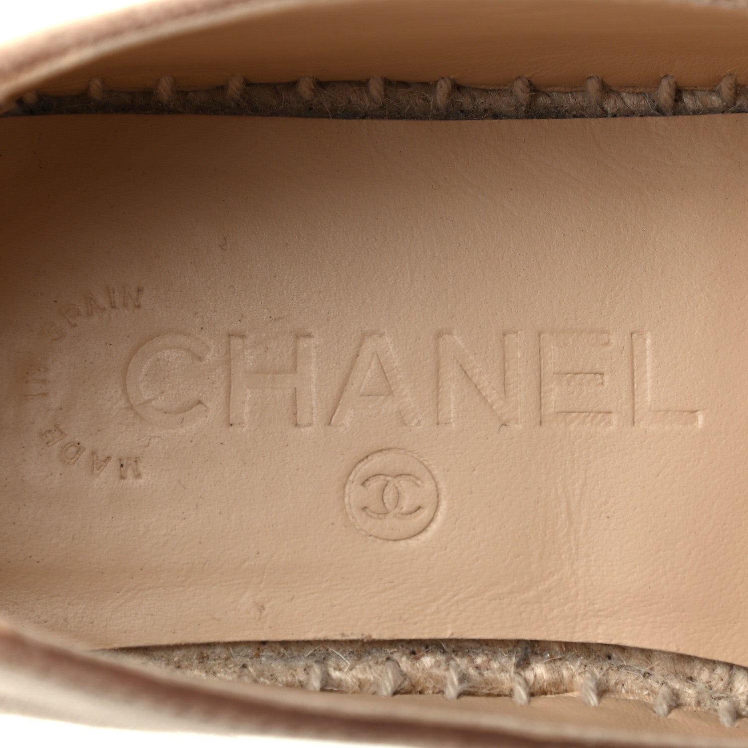 Chanel Velvet Logo Espadrilles 36 Beige Black 7 of 8