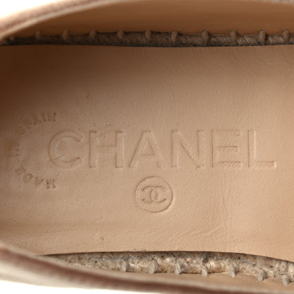 Chanel Velvet Logo Espadrilles 36 Beige Black 7 of 8