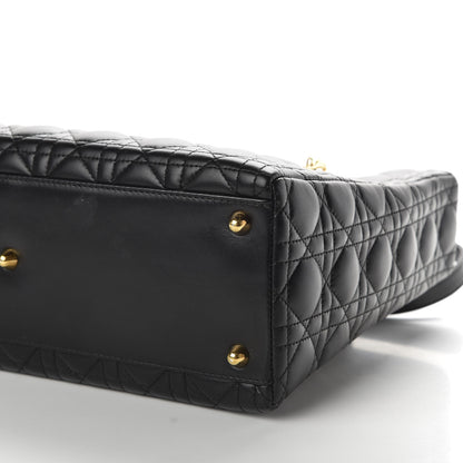 Christian Dior Lambskin Cannage Large Lady Dior Black 9 of 10