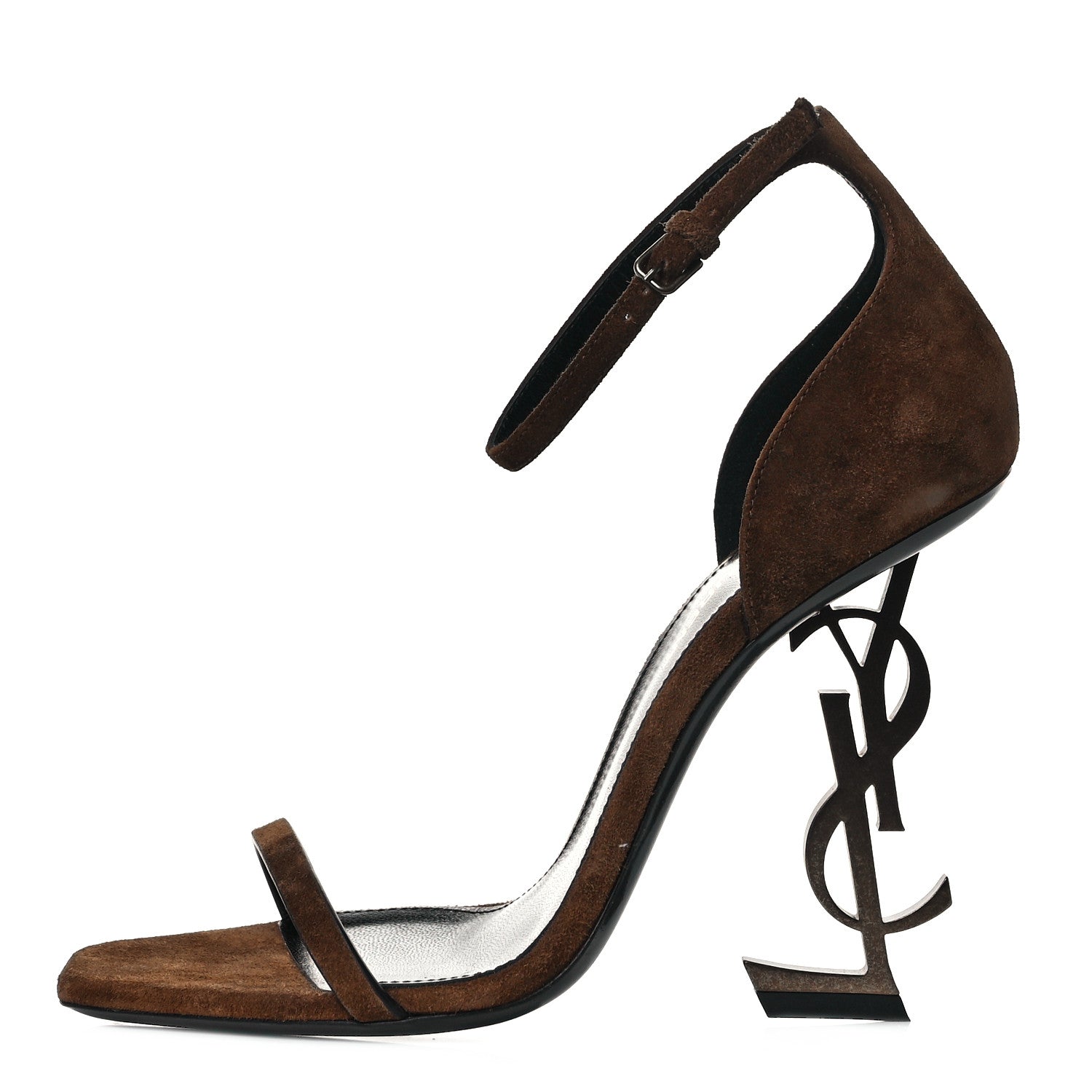 Saint Laurent Suede Calfskin Opyum 110 Sandals 37 Cachemere Gold 1 of 10