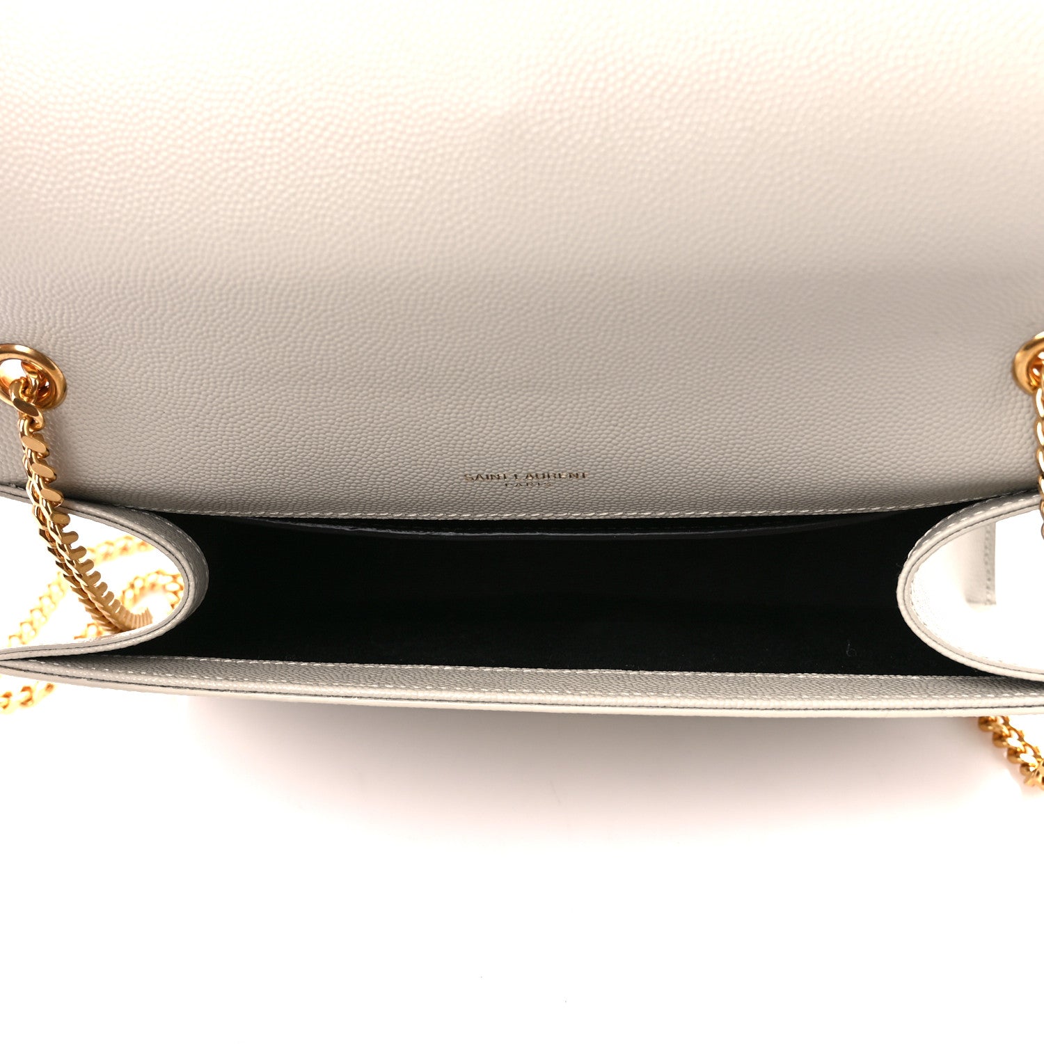 Saint Laurent Grain De Poudre Medium Classic Monogram Kate Satchel Blanc Vintage 5 of 11