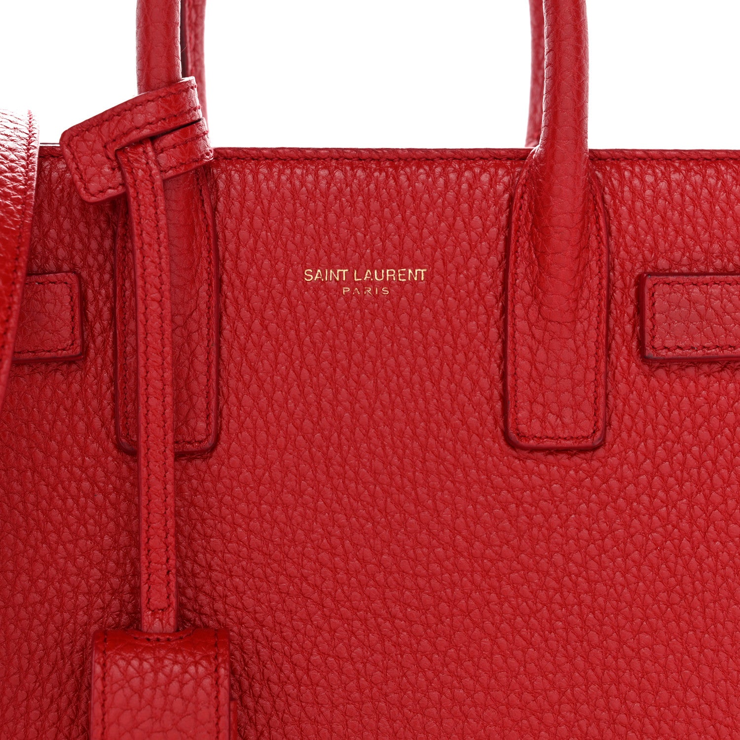 Saint Laurent Grained Calfskin Nano Sac De Jour Souple Lipstick Red 8 of 11
