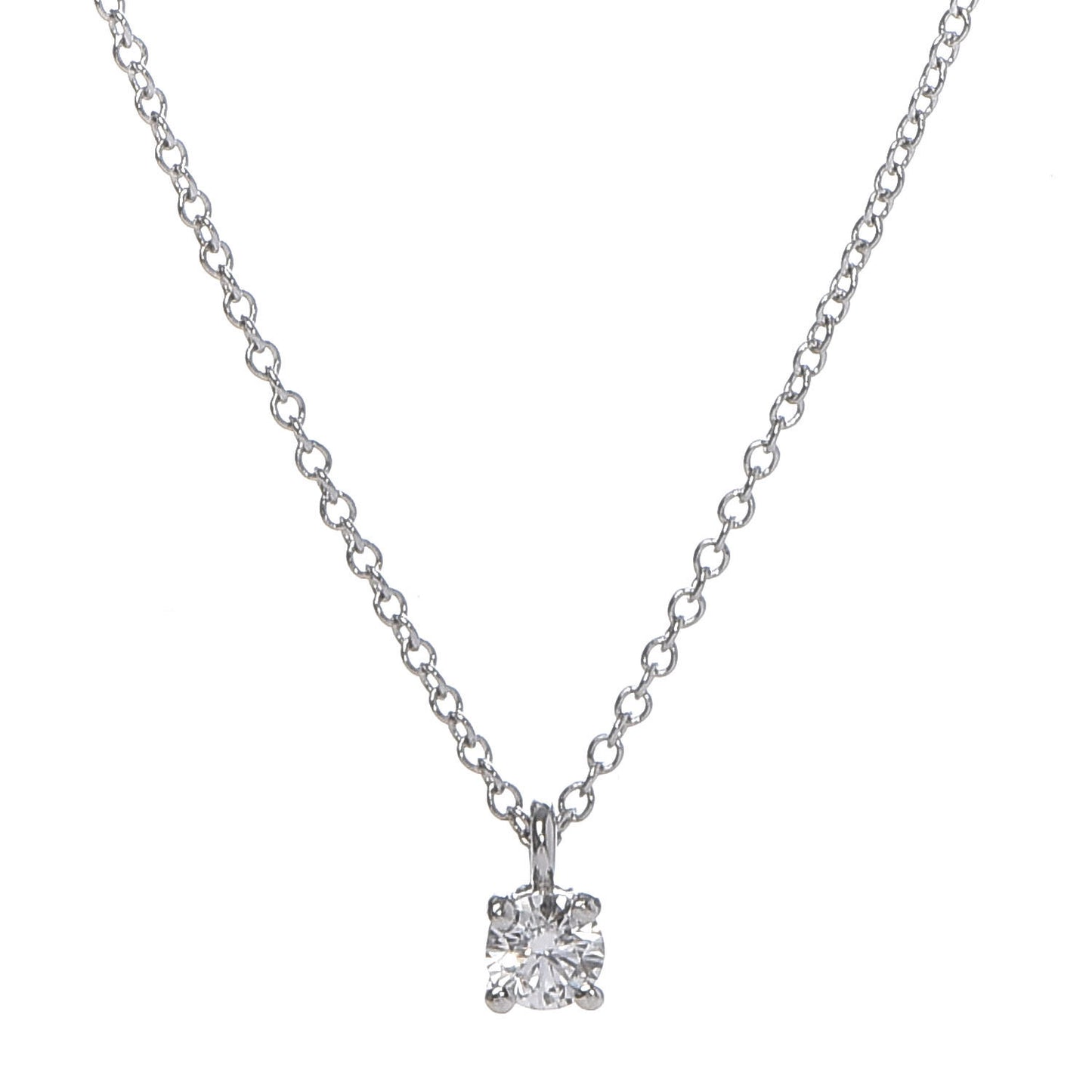 Platinum Diamond .18ct Solitaire Pendant Necklace