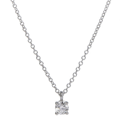 Tiffany Platinum Diamond .18ct Solitaire Pendant Necklace 4 of 6