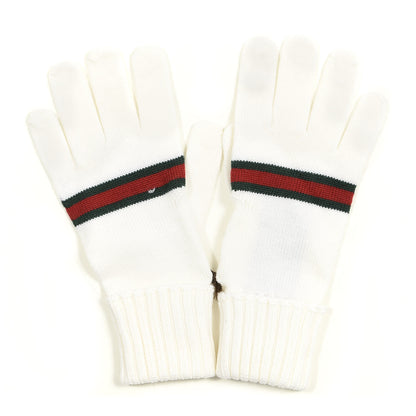 Gucci Wool Web Gloves L White 1 of 3