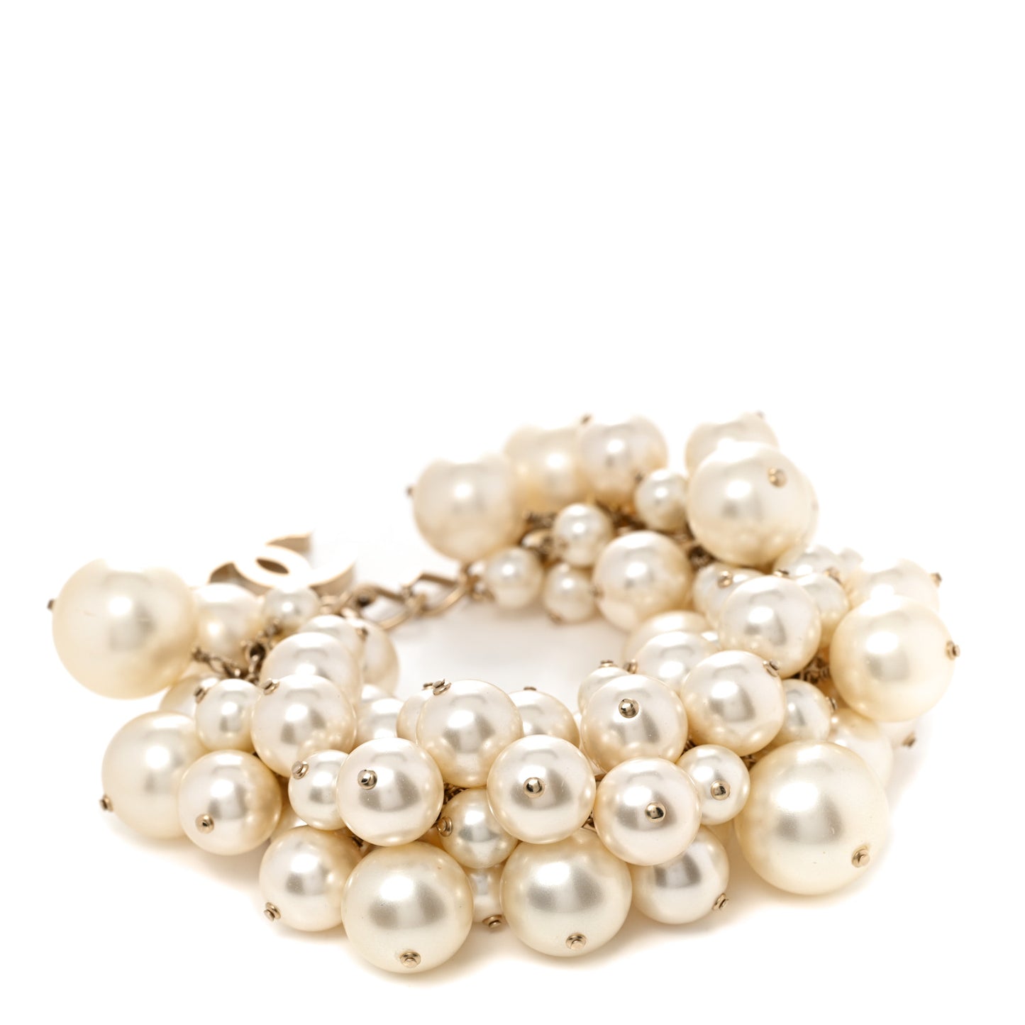 Pearl CC Cluster Bracelet Gold