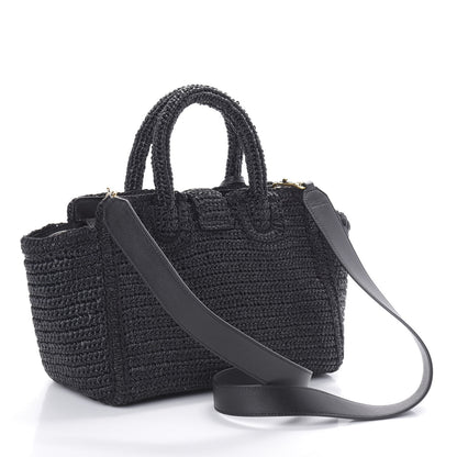 Saint Laurent Raffia Baby Monogram Downtown Cabas Black 3 of 9