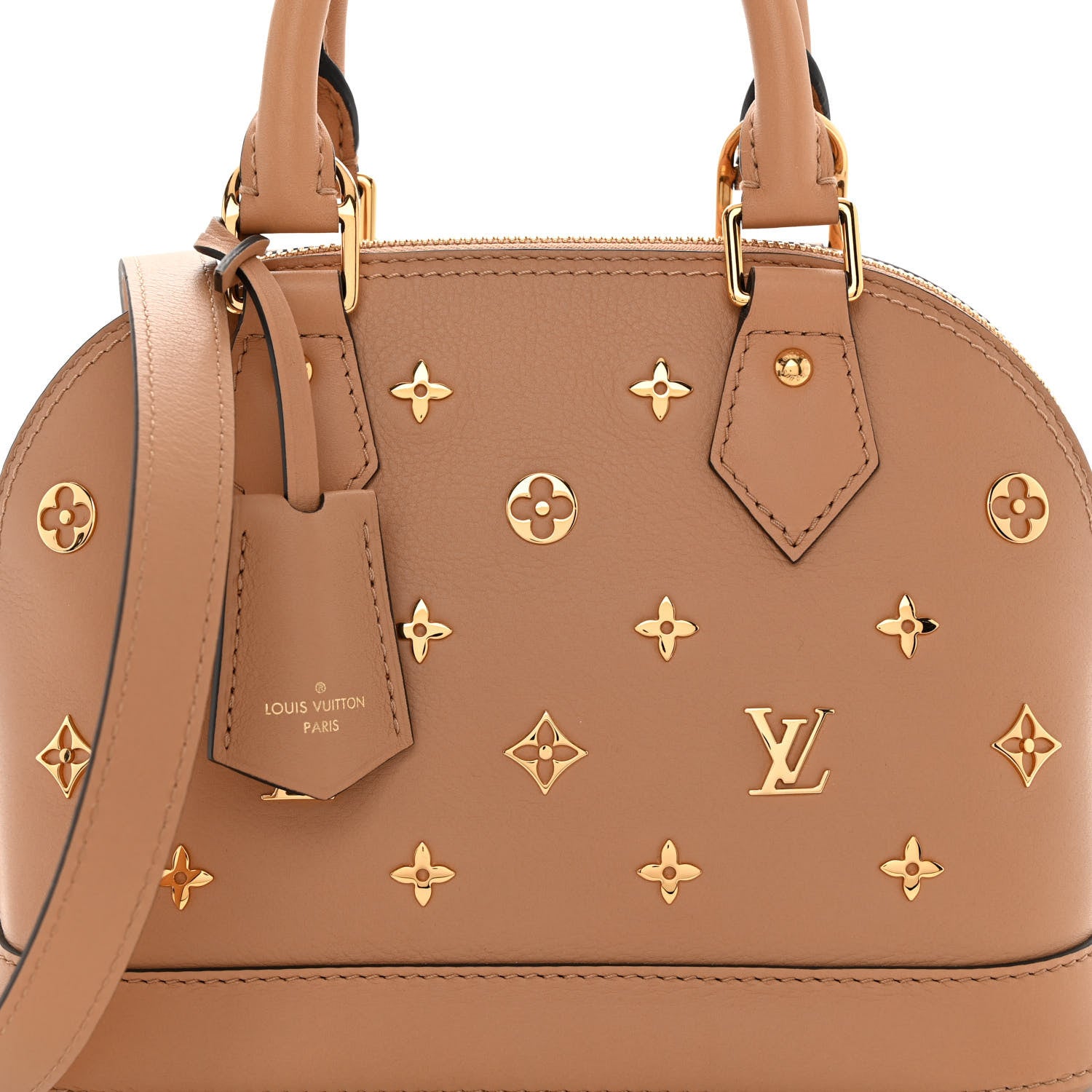 Louis Vuitton Calfskin Metal Monogram Alma BB Camel Brown 7 of 10
