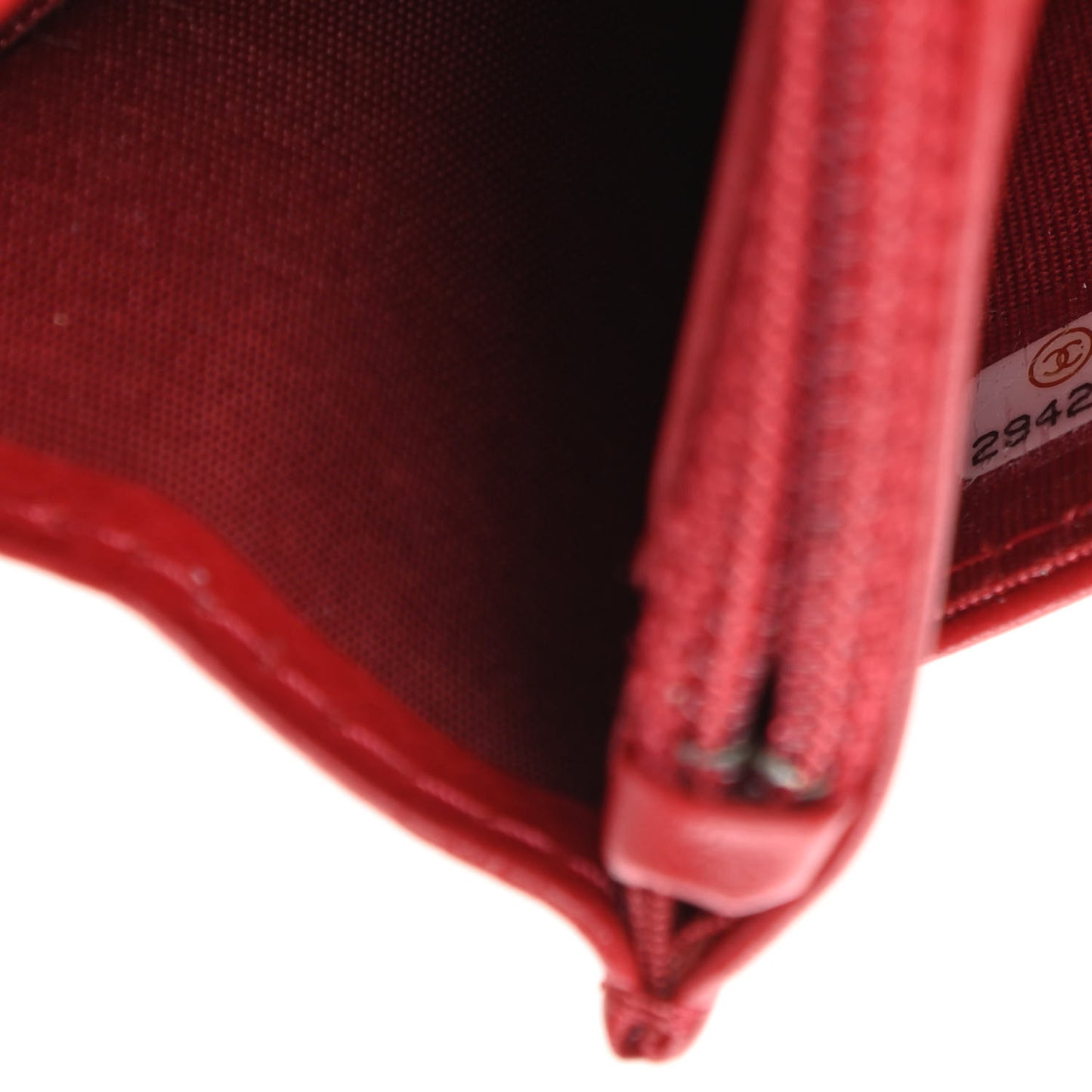 Caviar Camellia Embossed Wallet On Chain WOC Red