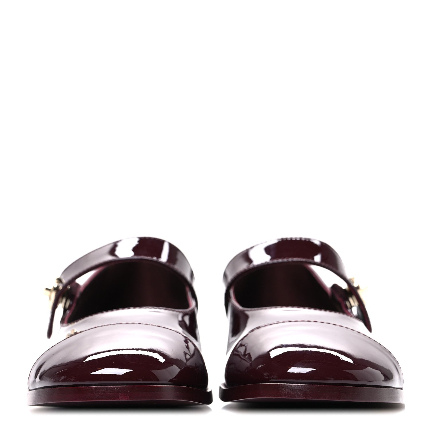 Chanel Patent Calfskin Mary Janes Flats 39.5 Burgundy 3 of 11