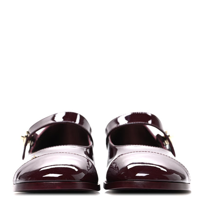 Chanel Patent Calfskin Mary Janes Flats 39.5 Burgundy 3 of 11