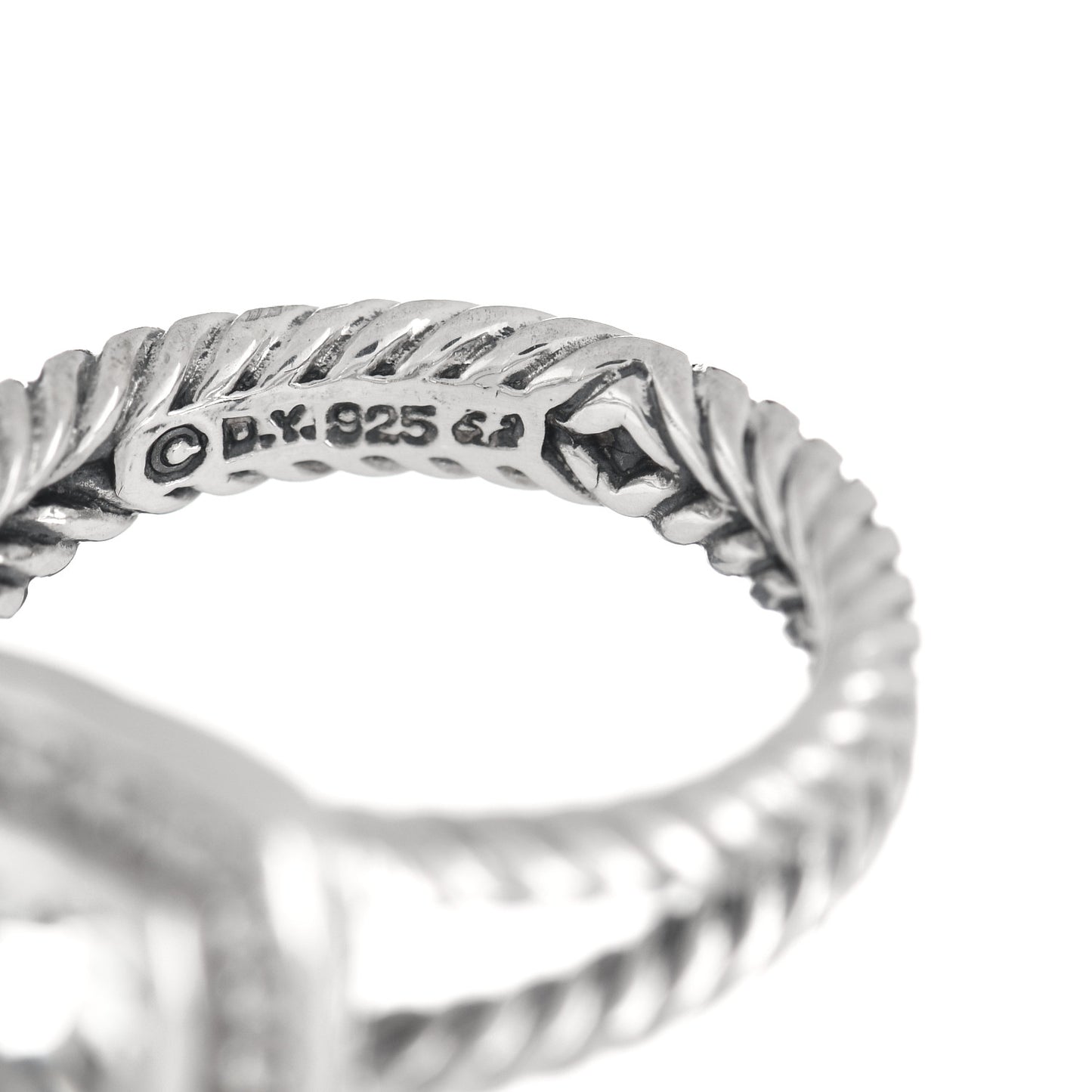 Sterling Silver Diamond Prasiolite 7mm Petite Albion Ring 52 6