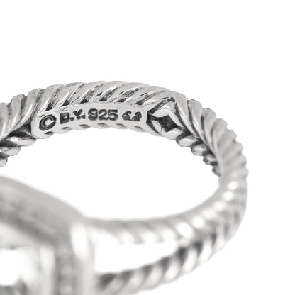 David Yurman Sterling Silver Diamond Prasiolite 7mm Petite Albion Ring 52 6 5 of 6