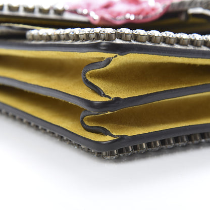 Gucci GG Supreme Monogram Crystal Bow Embroidered Medium Dionysus Shoulder Bag Yellow 9 of 11