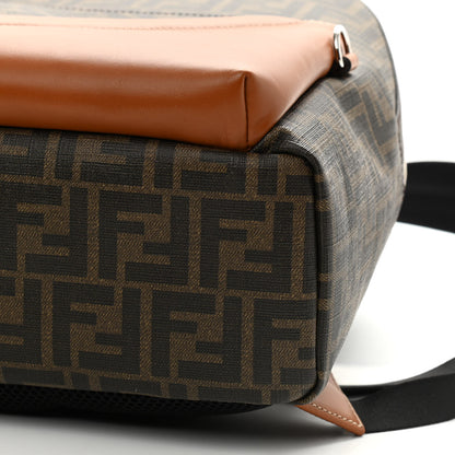 Fendi Glazed Fabric Vitello King FF 1974 Diagonal Pouch Pocket Backpack Tobacco Moro Cuoio 9 of 9