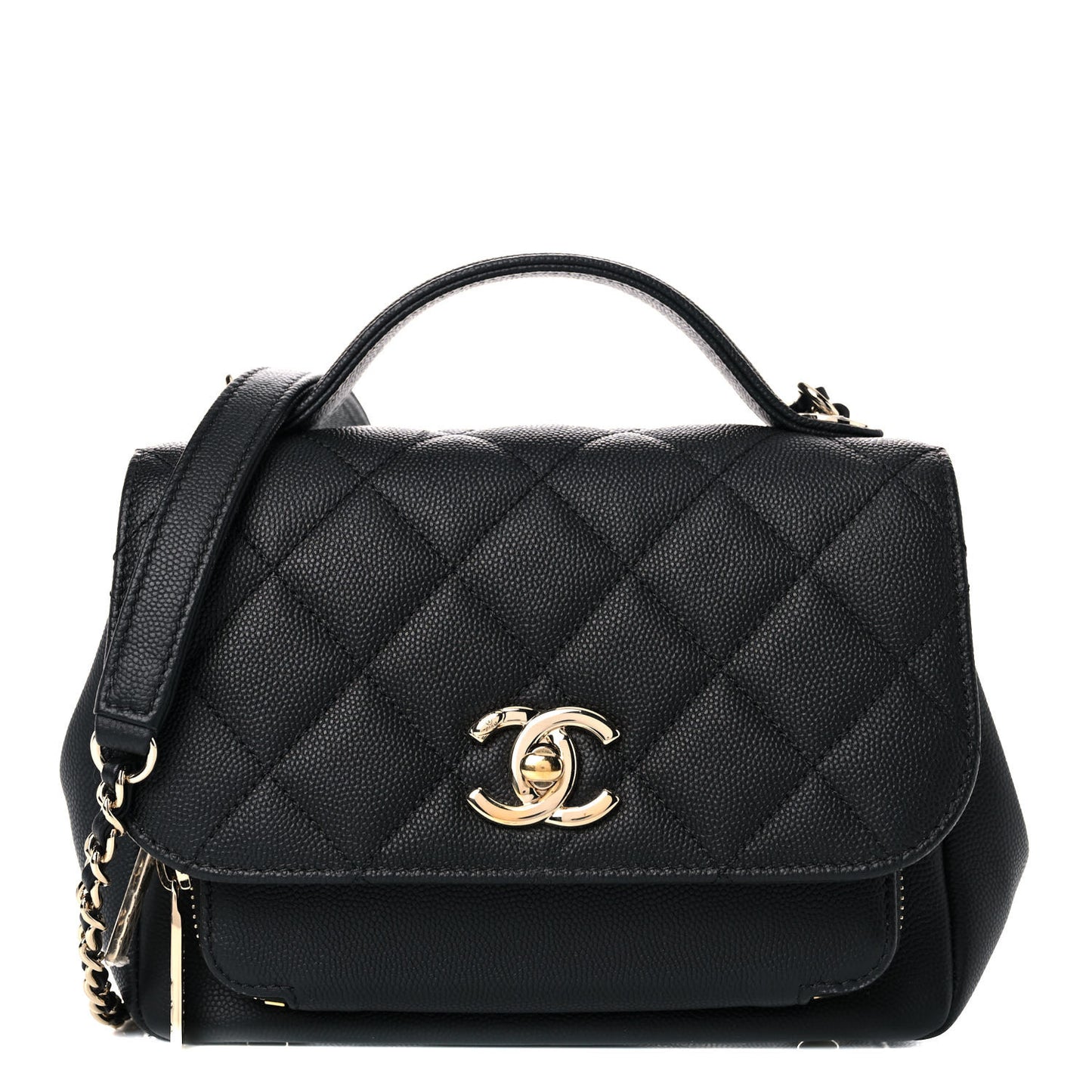 Caviar Quilted Small Business Affinity Flap Black