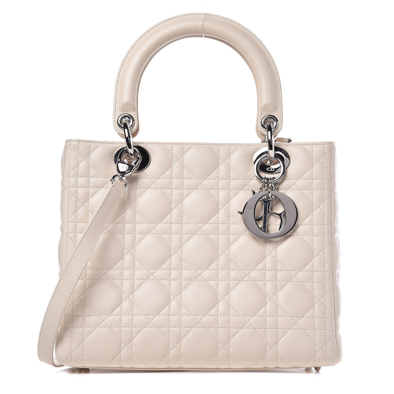 Christian Dior Lambskin Cannage Medium Lady Dior White 1 of 8