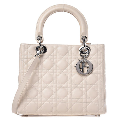 Christian Dior Lambskin Cannage Medium Lady Dior White 1 of 8