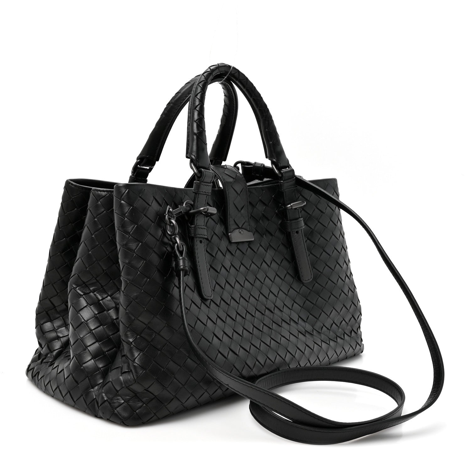 Bottega Veneta Small Intrecciato Small Roma Tote Black 2 of 9