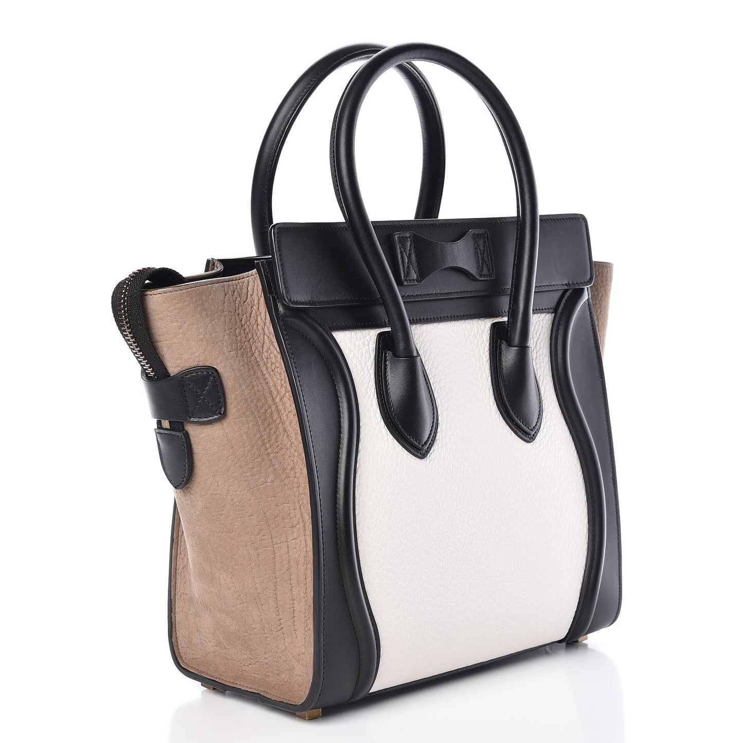 Bullhide Calfskin Grained Nubuck Micro Tri-Color Luggage Khaki