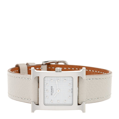 Hermes Stainless Steel Clemence 21mm Heure H Hour Quartz Watch Gris Perle 2 of 5
