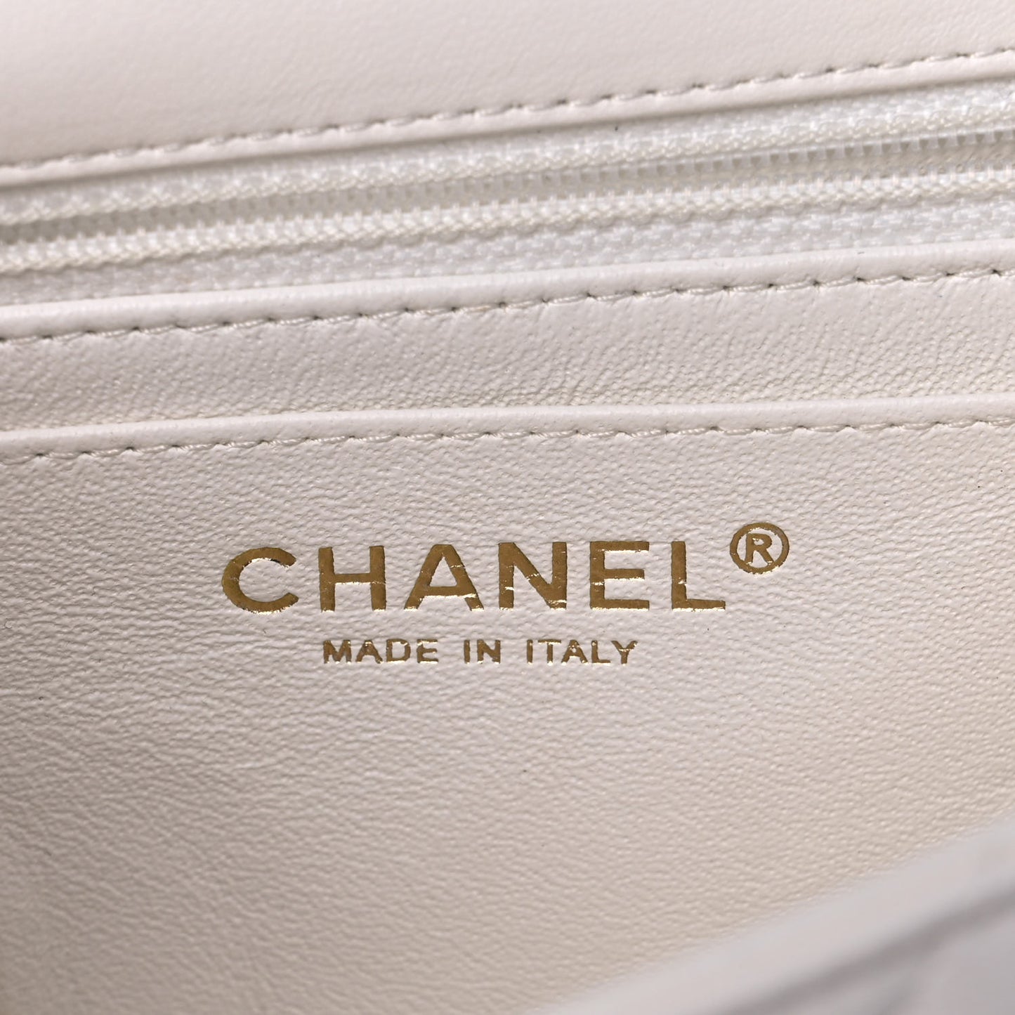 Lambskin Quilted Mini Rectangular Flap White
