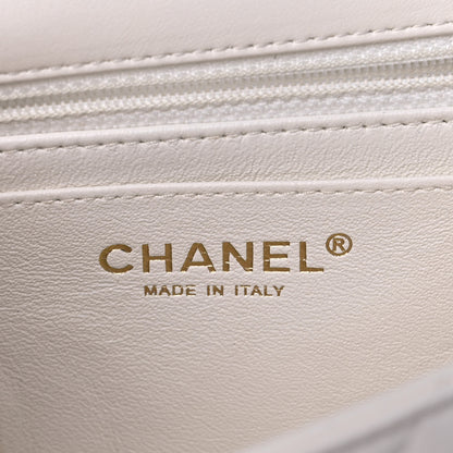 Chanel Lambskin Quilted Mini Rectangular Flap White 6 of 11