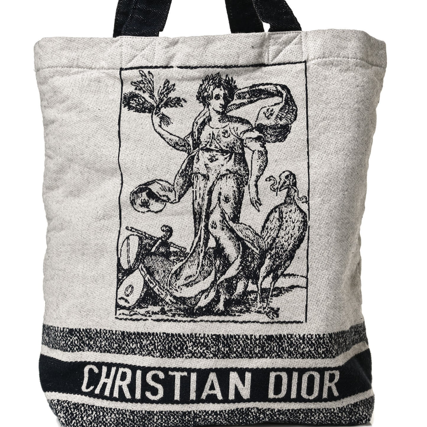 Canvas Print Cruise Tote Ivory Black