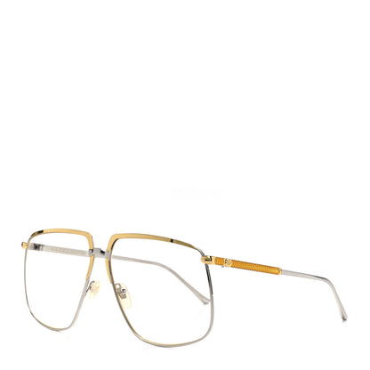 Gucci Metal Aviator Sunglasses GG0365S Silver Yellow 1 of 9