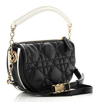 Christian Dior Lambskin Cannage Medium Dior Vibe Hobo Bag Black 3 of 9