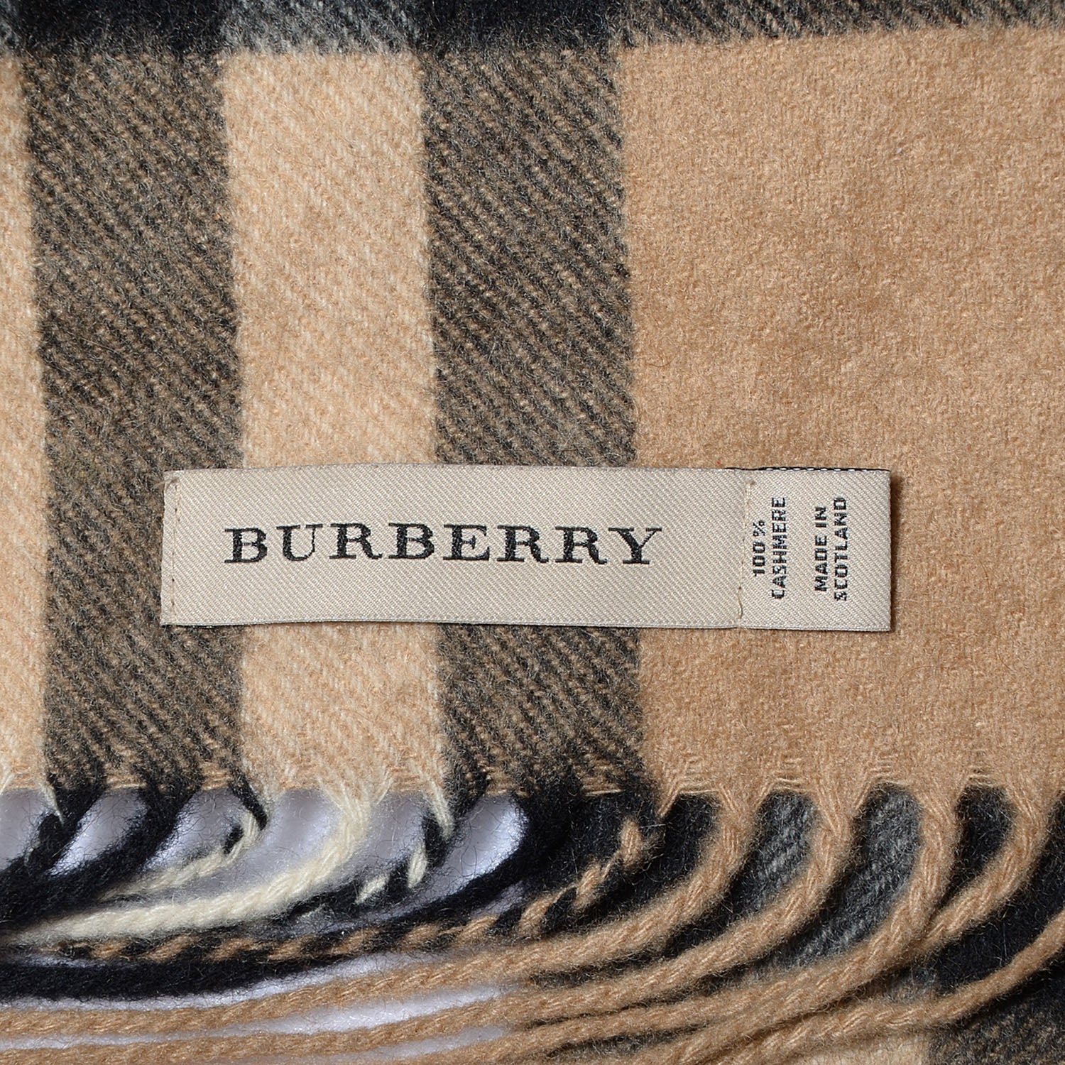 Burberry Cashmere Giant Check Skinny Scarf Camel 3 of 3