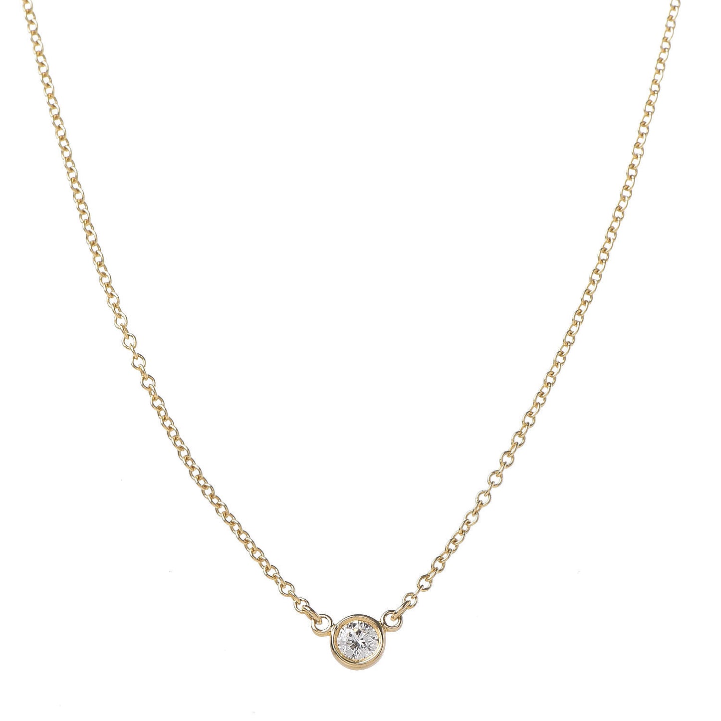 18K Yellow Gold Diamond .07ct Elsa Peretti Diamonds by the Yard Pendant Necklace