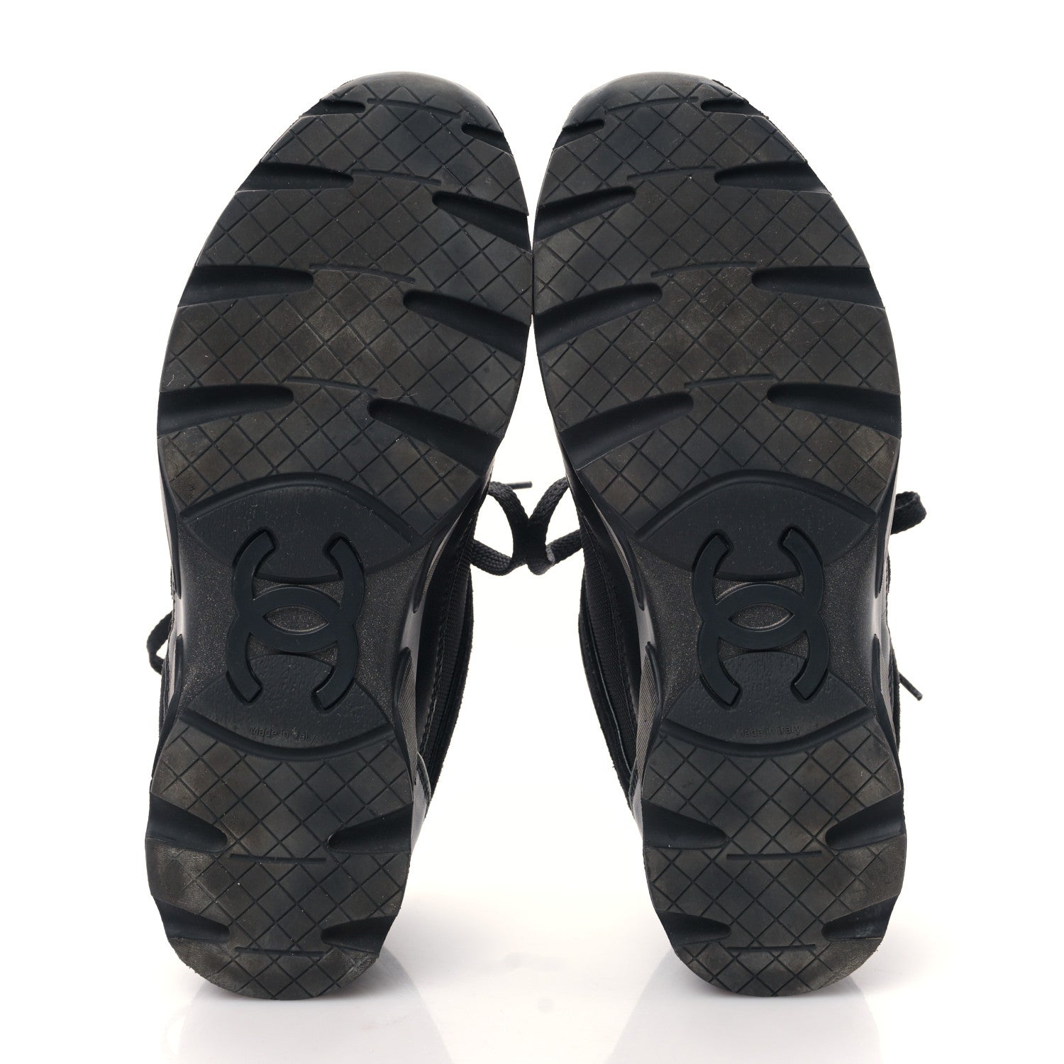 Chanel Toile Suede Calfskin CC Sneakers 37 Black 5 of 8