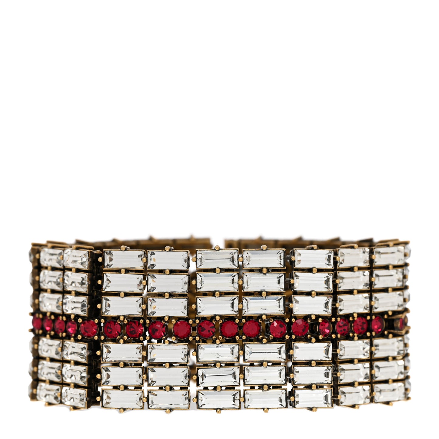 Crystals Snake Bracelet White Red