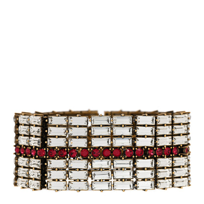 Gucci Crystals Snake Bracelet White Red 3 of 5