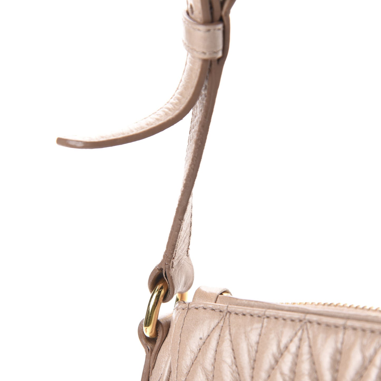 Nappa Matelasse Zip Shoulder Bag Cammeo