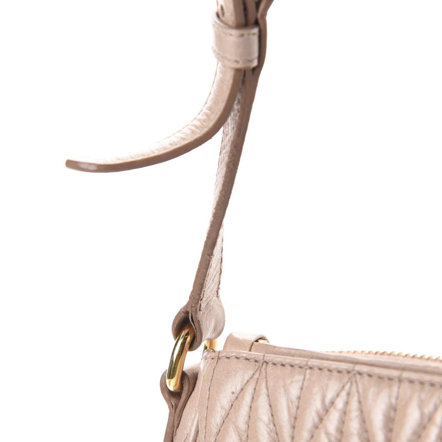 Miu Miu Nappa Matelasse Zip Shoulder Bag Cammeo 12 of 14