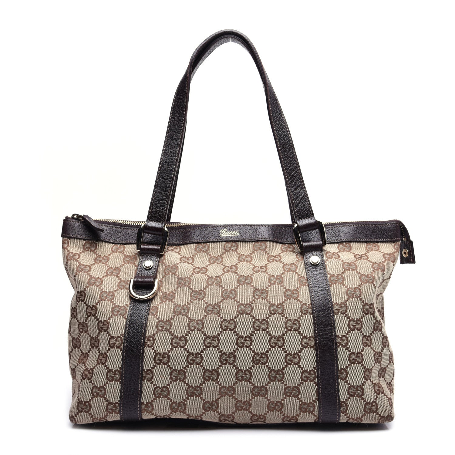 Gucci Monogram Medium Abbey Tote Dark Brown 1 of 11
