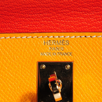 Hermes Epsom Candy Kelly Sellier 25 Jaune d'Or Feu 9 of 23