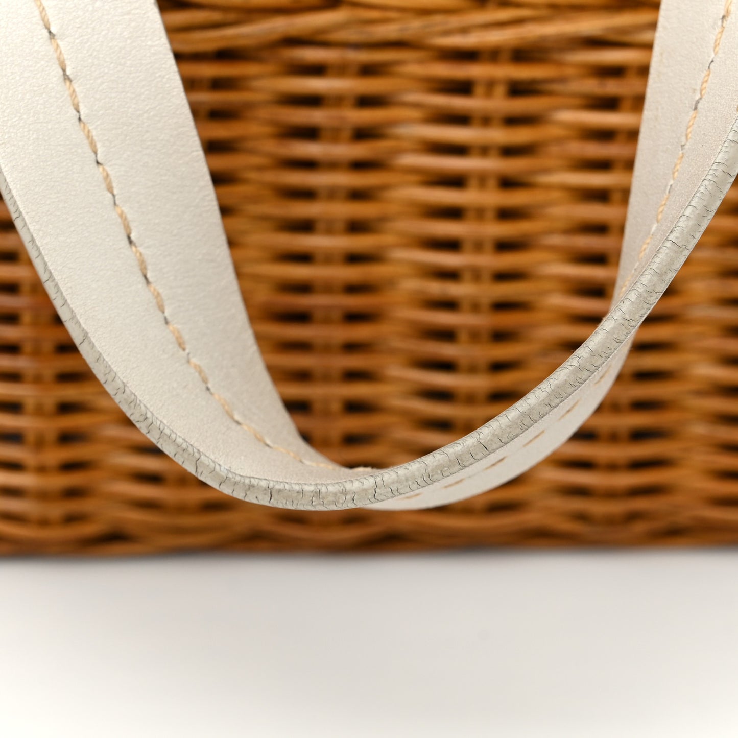 Montone Midolli Basket Bag White Miel