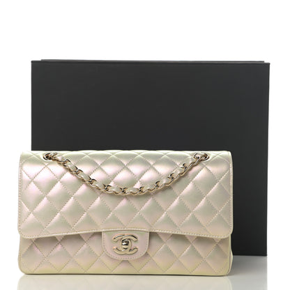 Chanel Iridescent Lambskin Quilted Medium Double Flap Ivory 12 of 12