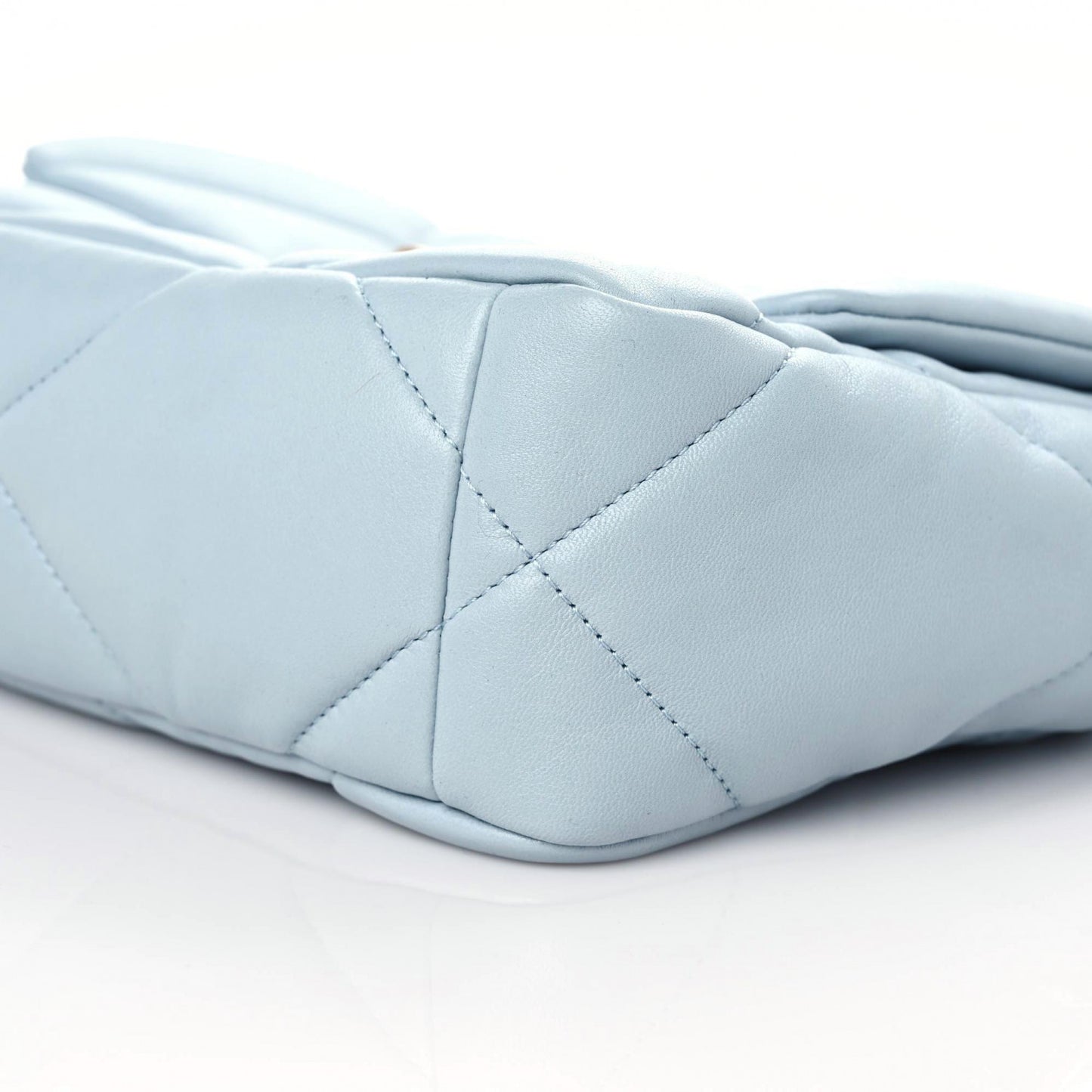 Lambskin Quilted Medium Chanel 19 Flap Light Blue