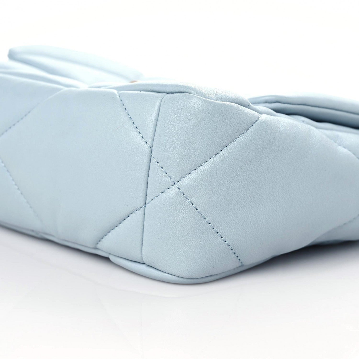 Chanel Lambskin Quilted Medium Chanel 19 Flap Light Blue 9 of 10