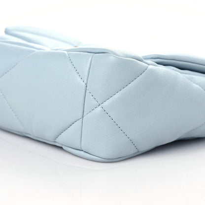 Chanel Lambskin Quilted Medium Chanel 19 Flap Light Blue 9 of 10