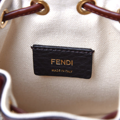 Fendi Sardinian Jacquard Vitello King F is Fendi FF 1974 Embroidered Mini Mon Tresor Bucket Bag Corda Praline 8 of 10
