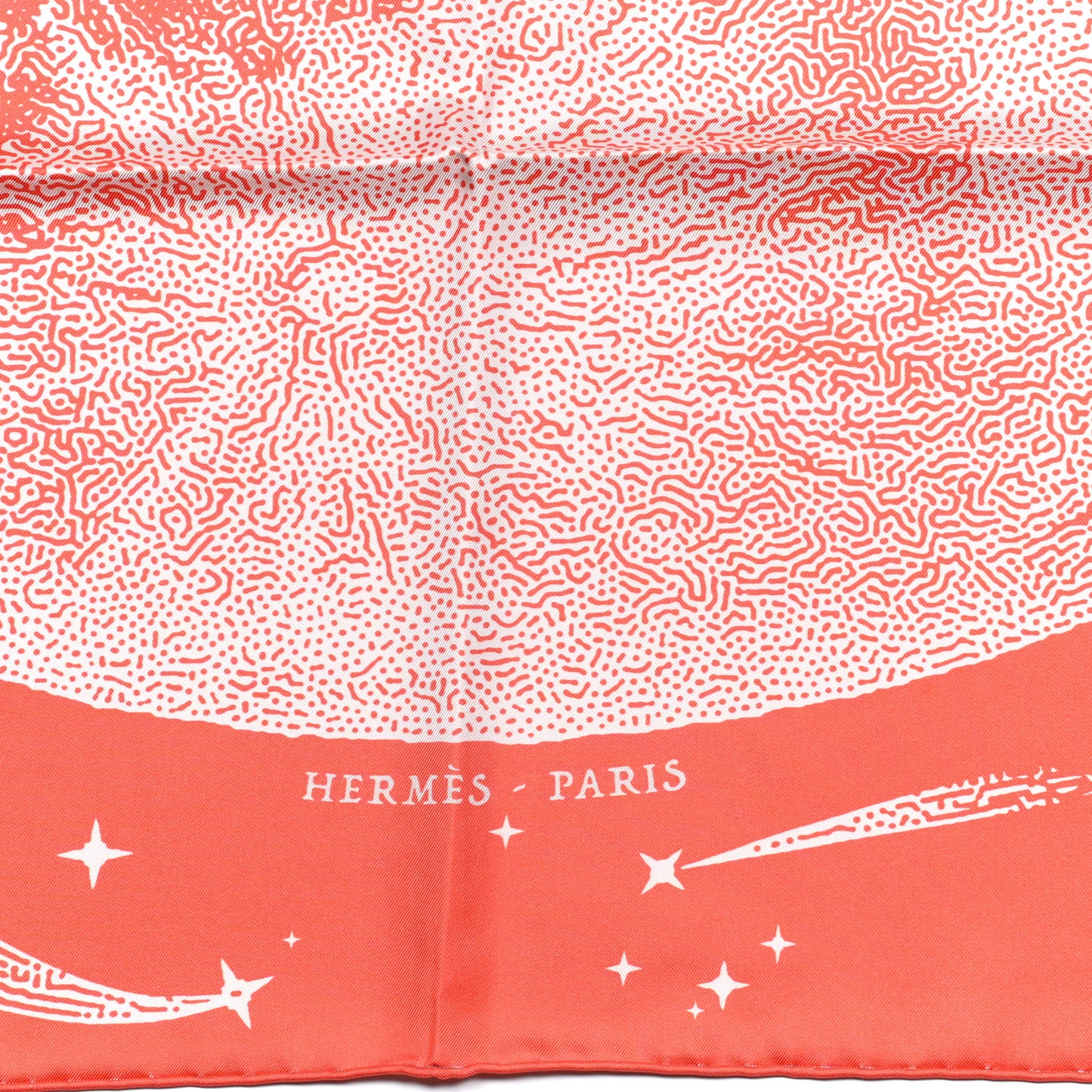 Silk Double Face Clair De Lune Scarf 90 Orange Gris White