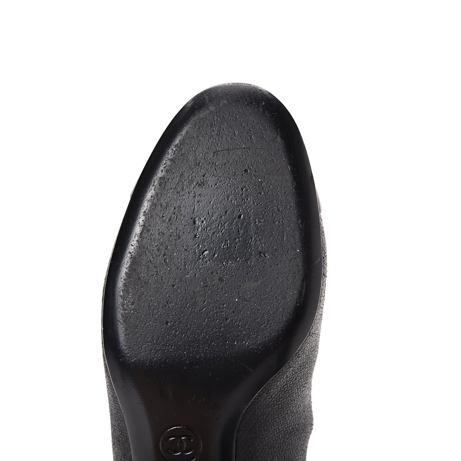 Chanel Embossed Lambskin CC Cap Toe Pump 36 Black 9 of 11