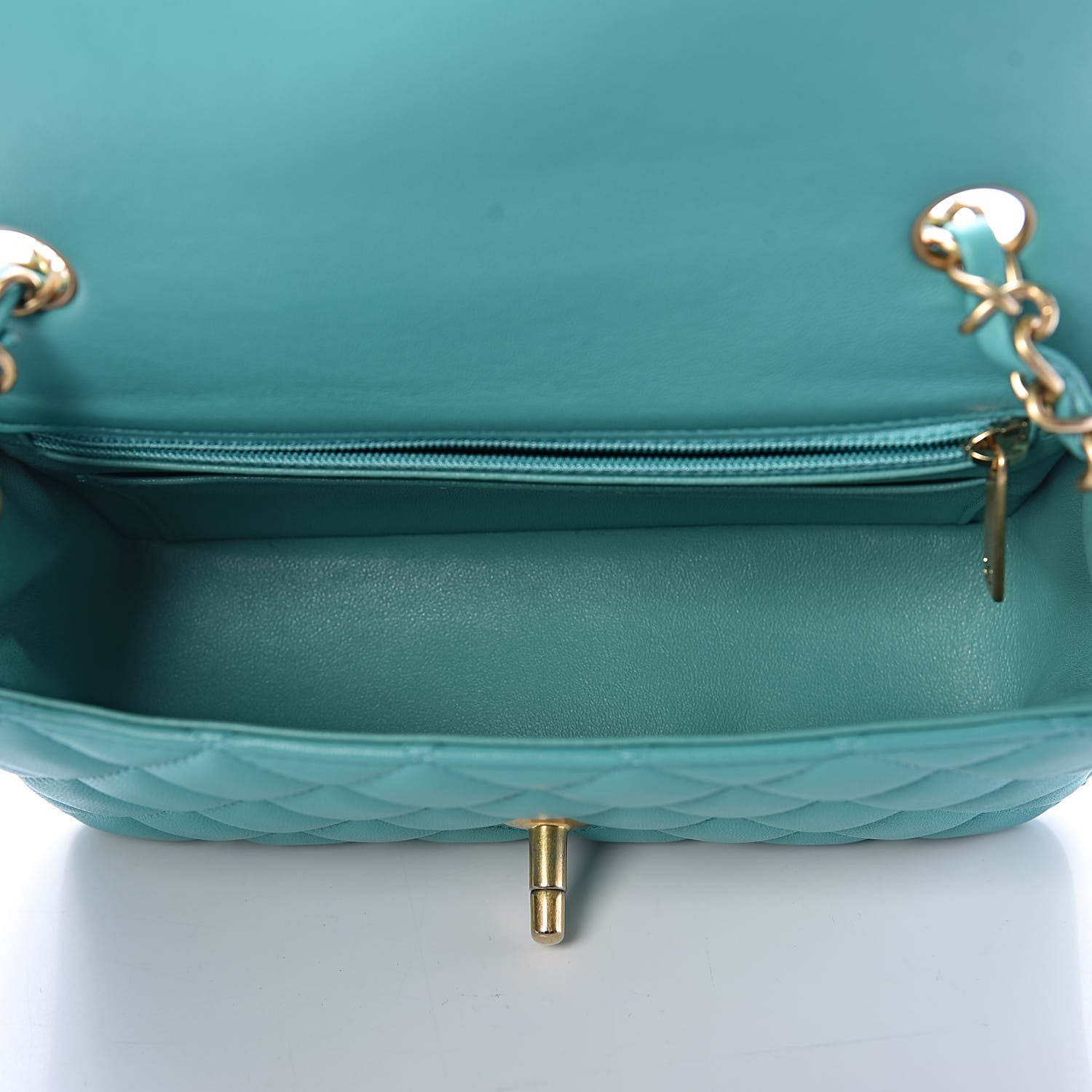 Chanel Lambskin Quilted Mini Rectangular Flap Green 5 of 11