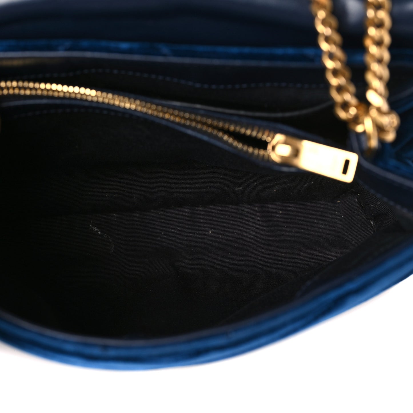 Velvet Y Quilted Monogram Small Loulou Chain Satchel Dark Ottanio
